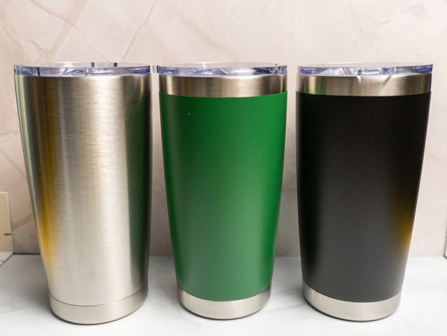 Custom Engraved 20 oz Stainless Steel Tumbler with Sliding Lid